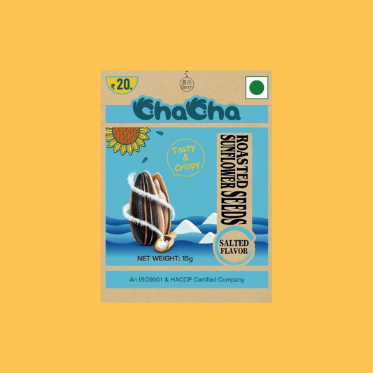 ChaCha Sunflower Seeds Roasted - Double Salted Flavour 15g - Pocket Size - Pack of 20