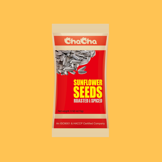 ChaCha Sunflower Seeds Roasted - Spiced Flavour 15g - Pocket Size - Pack of 20